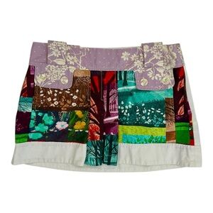 Custo Barcelona Mini Skirt Colorful Graphic Print Size 6 Vintage Y2K